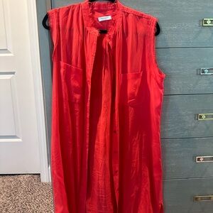 Equipment sleeveless silk blouse dress